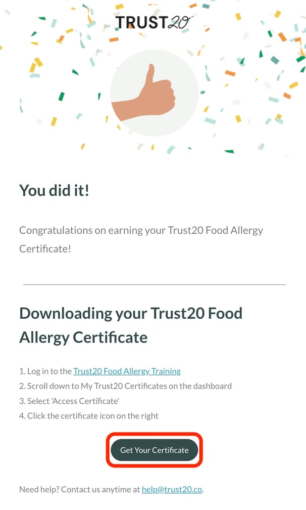 FA Congrats Email