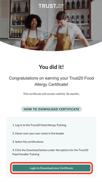 Food Allergy Congratulations Email