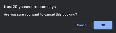 Booking cancelation confirmation
