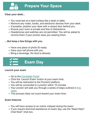 Exam confirmation email part 3
