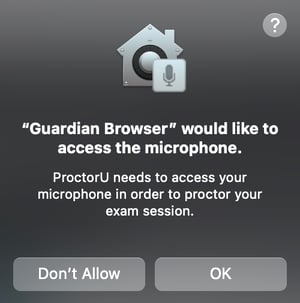 Guardian Browser microphone access request on iOS. 