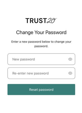 Enter new password screen