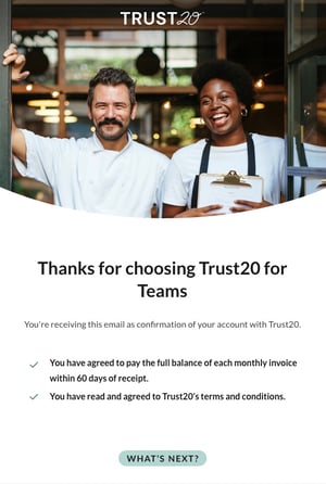 Teams confirmation email